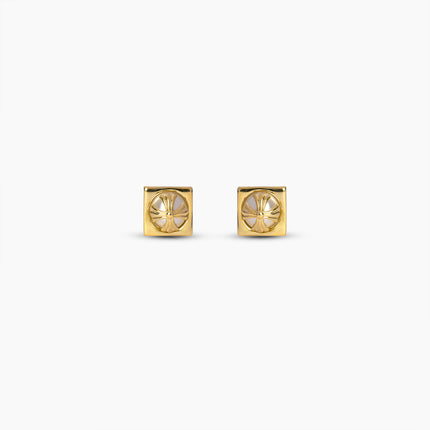 Petal Frame Gold Stud Earrings