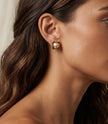 Petal Frame Gold Stud Earrings