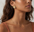 Golden Bloom Pearl Stud Earrings