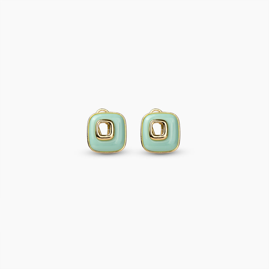 Mint Cushion Stud Earrings