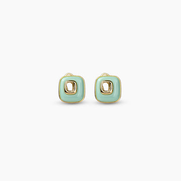 Mint Cushion Stud Earrings