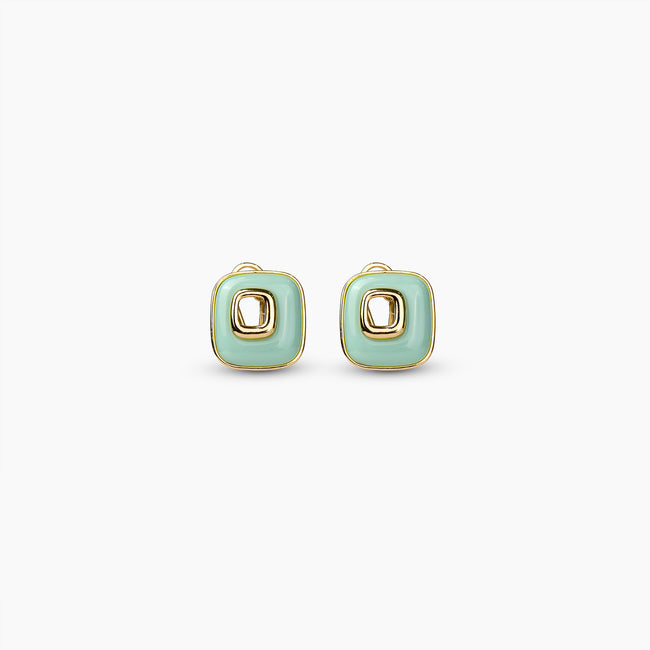 Mint Cushion Stud Earrings