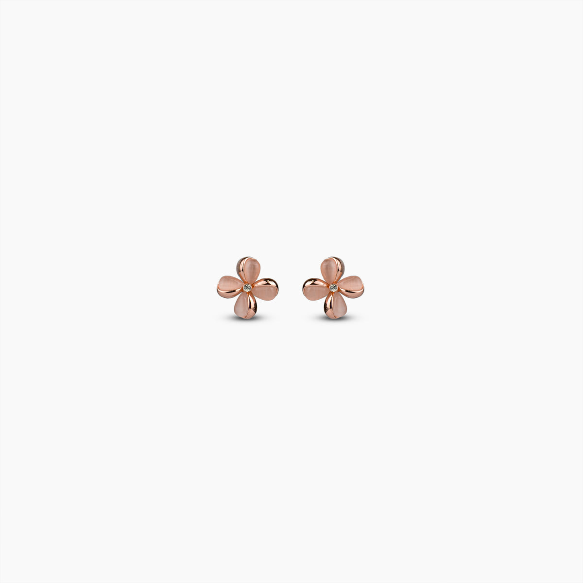 Blush Floral Clover Earrings