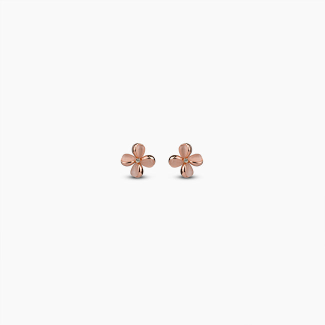 Blush Floral Clover Earrings