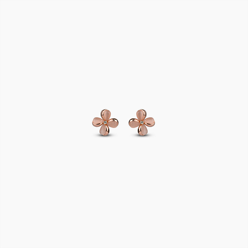 Blush Floral Clover Earrings