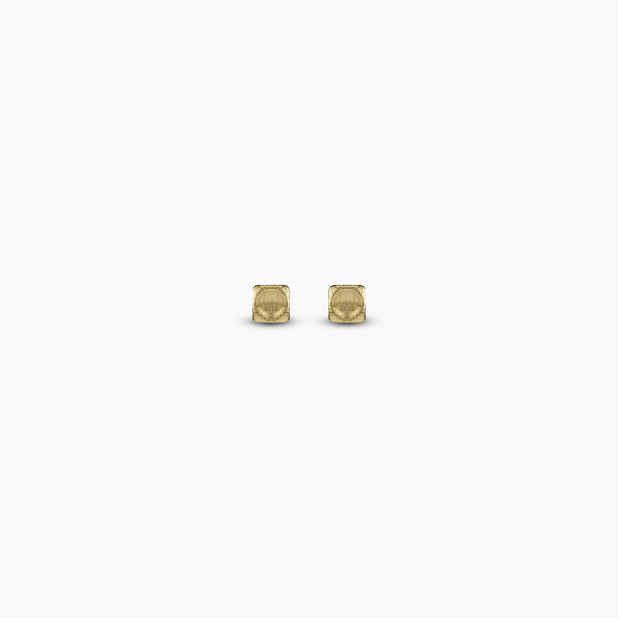 Textured Gold Square Earrings