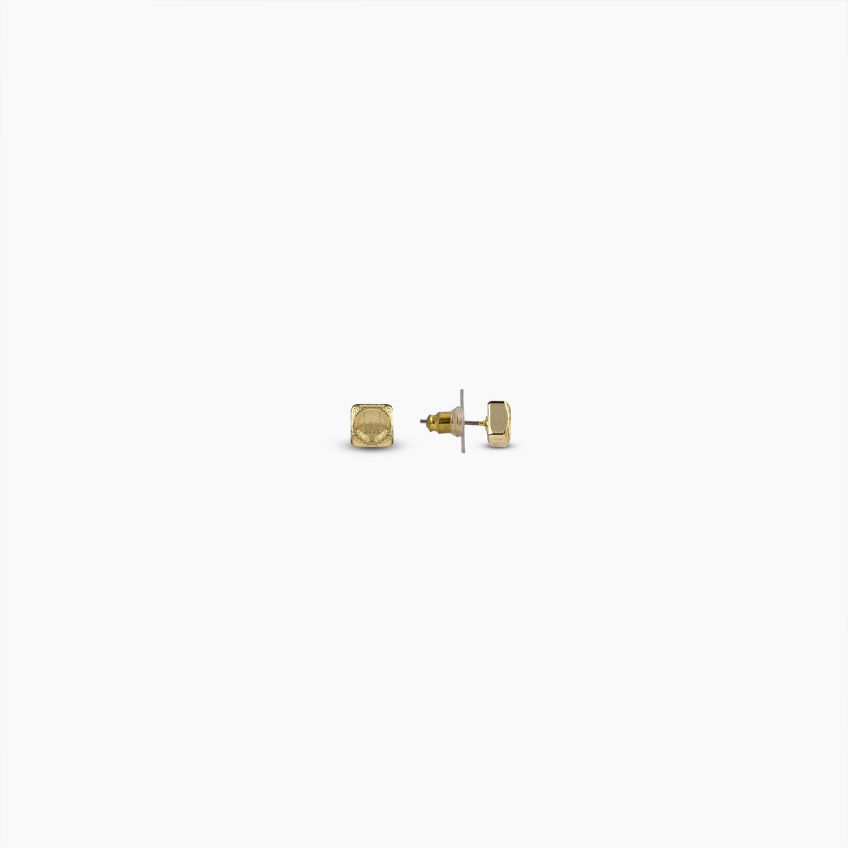 Textured Gold Square Earrings