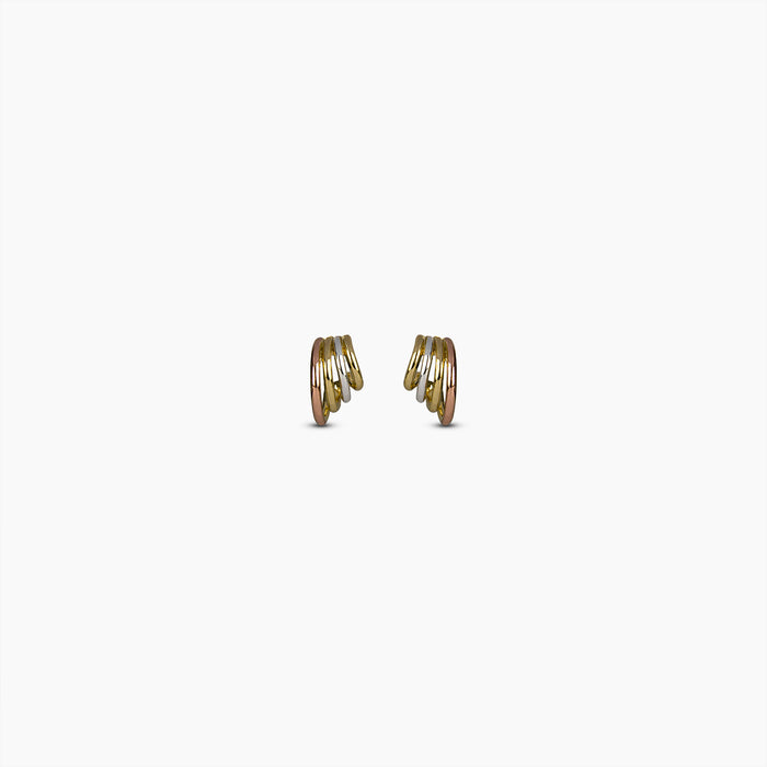 Tri-Color Multi-Band Earrings