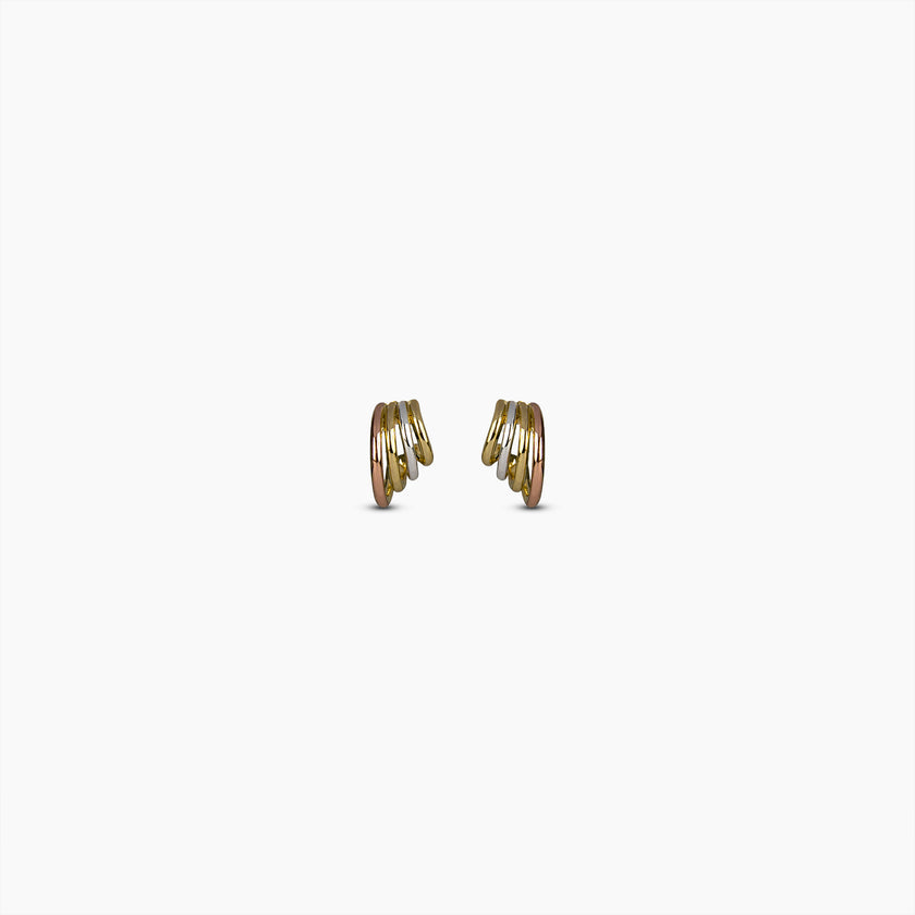 Tri-Color Multi-Band Earrings