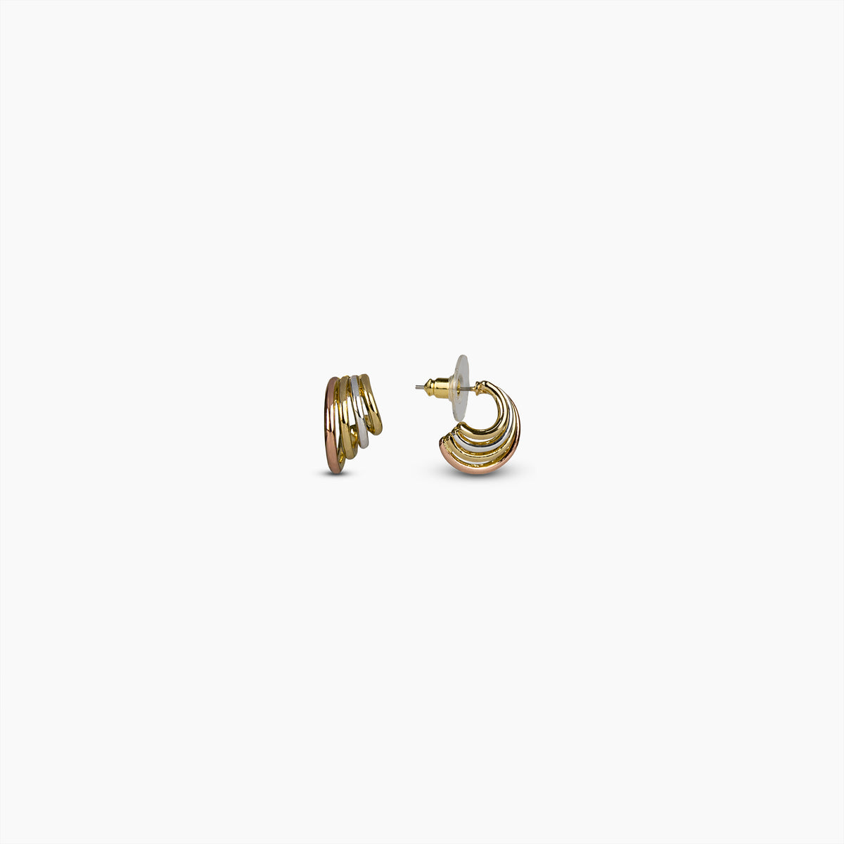 Tri-Color Multi-Band Earrings