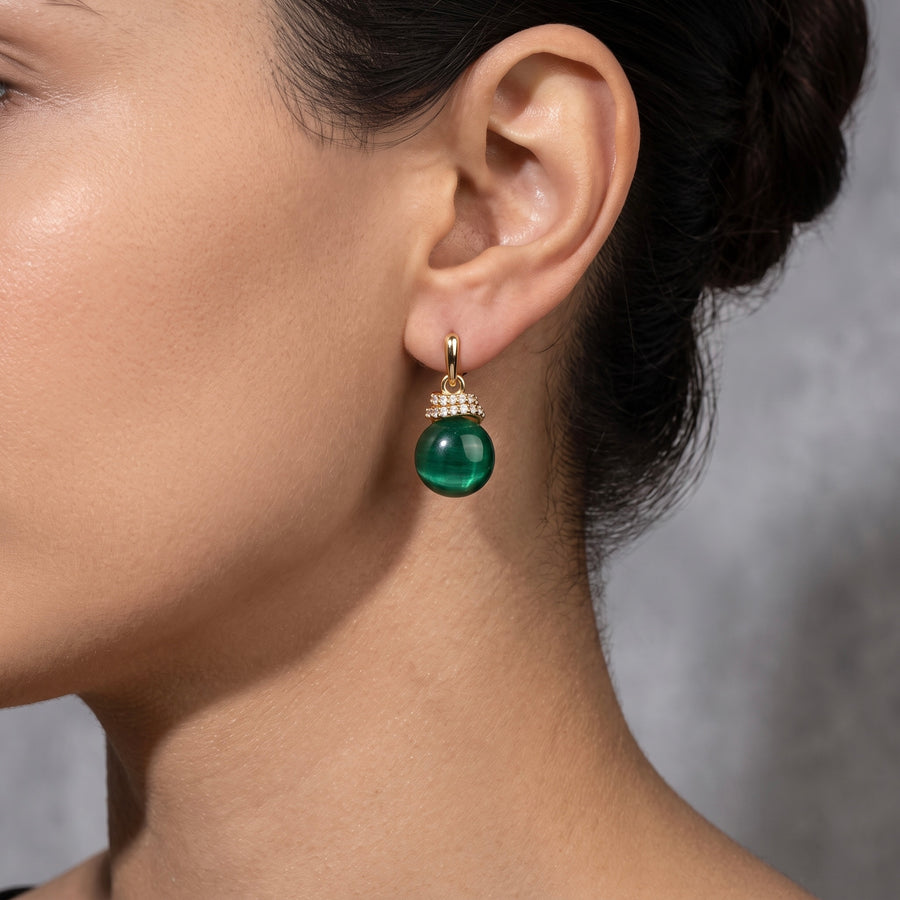 Emerald Glow Drop Earrings
