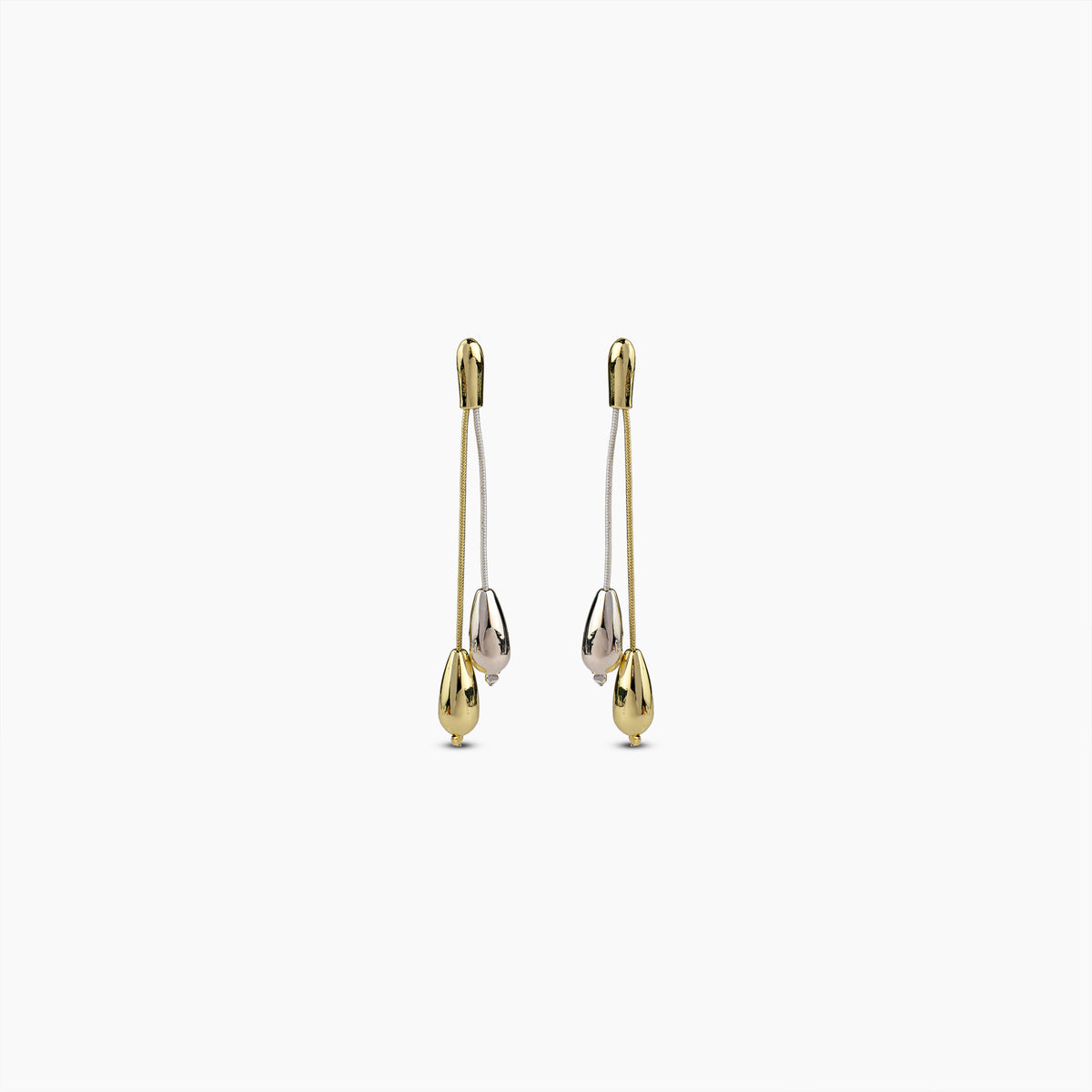 Mixed Metal Drop Earrings