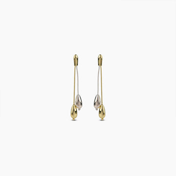 Mixed Metal Drop Earrings