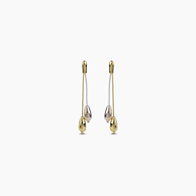 Mixed Metal Drop Earrings