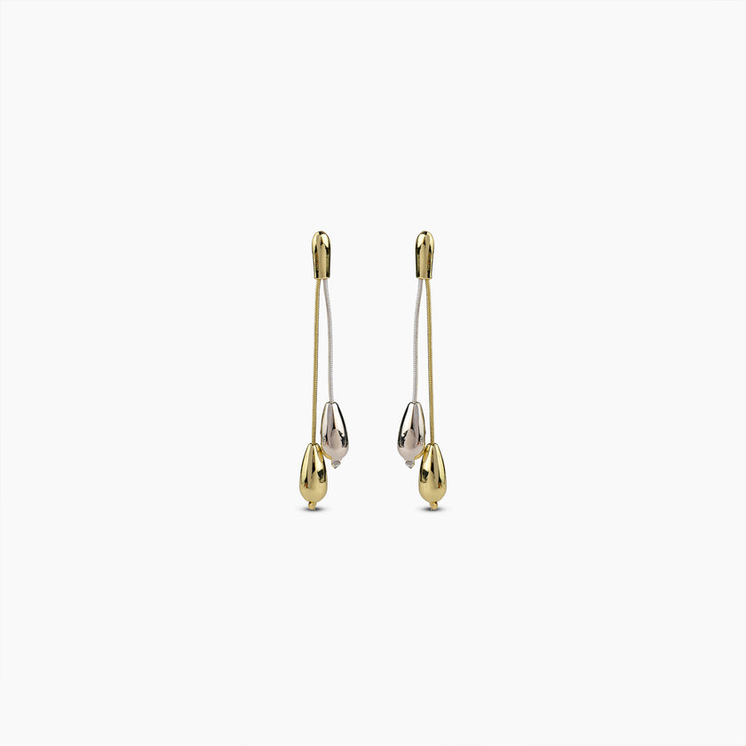 Mixed Metal Drop Earrings