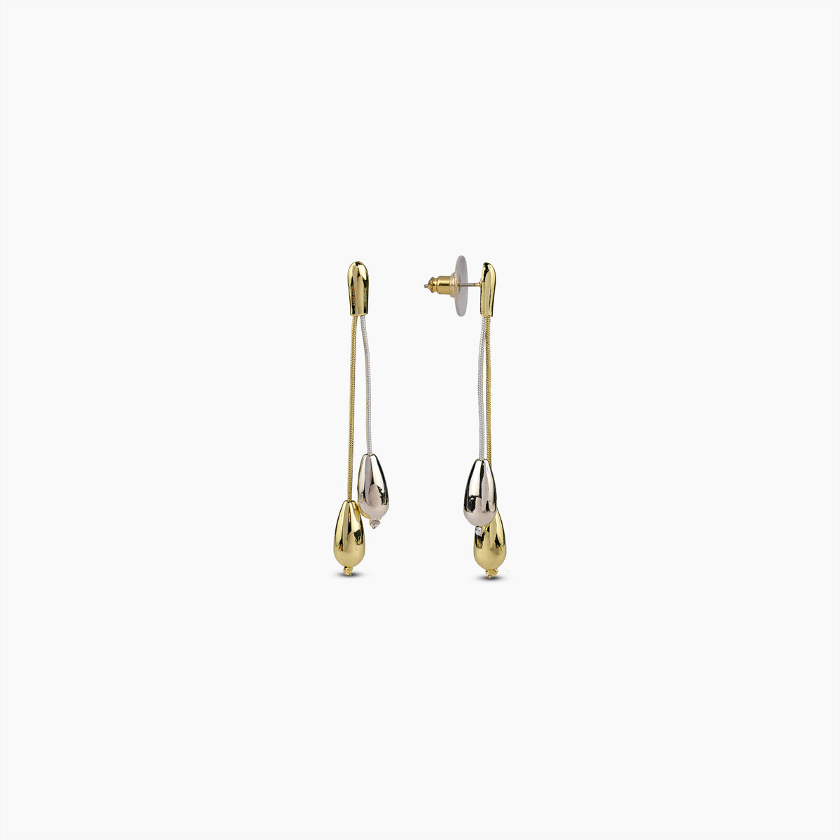 Mixed Metal Drop Earrings