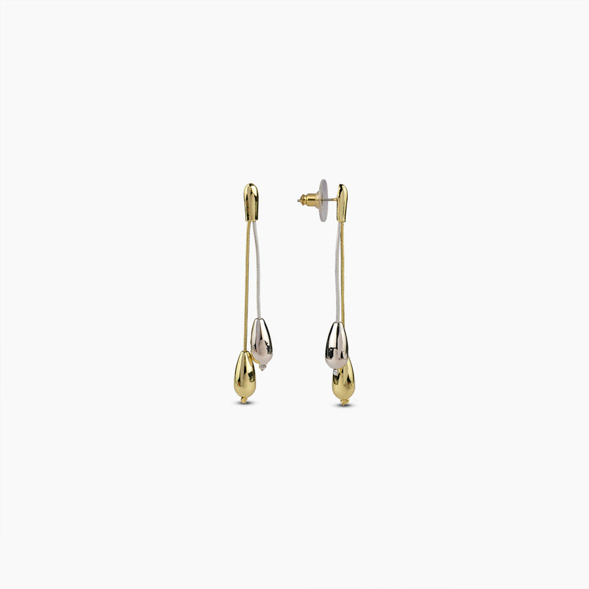 Mixed Metal Drop Earrings