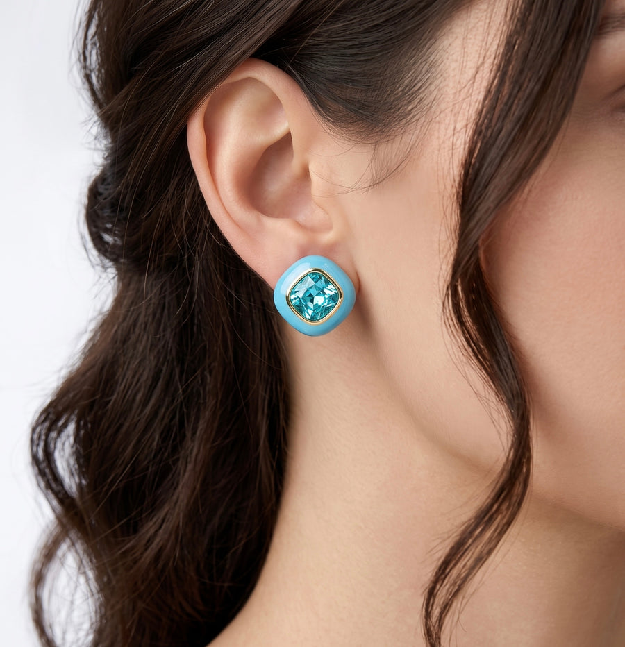 Aqua Crystal Earrings