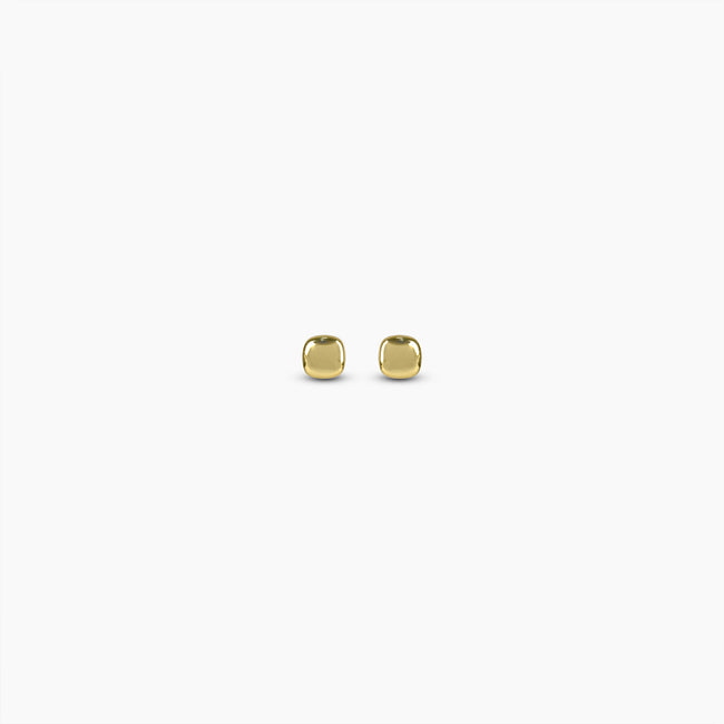 Polished Gold Square Earrings