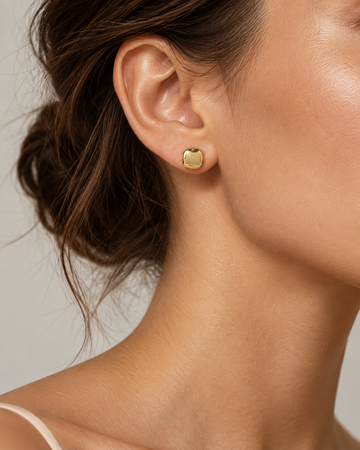 Polished Gold Square Earrings