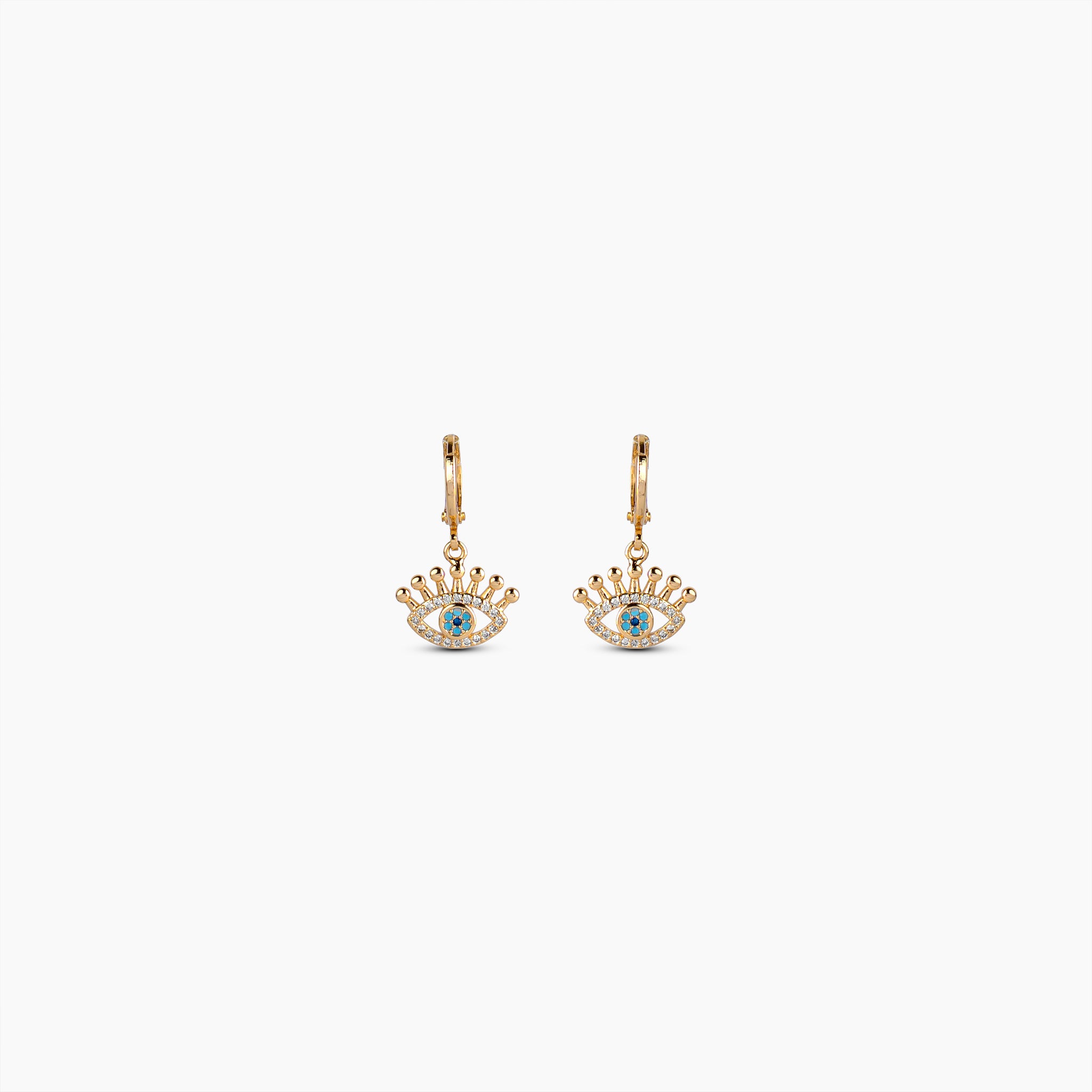 Studded Evil Eye Hoop Earrings