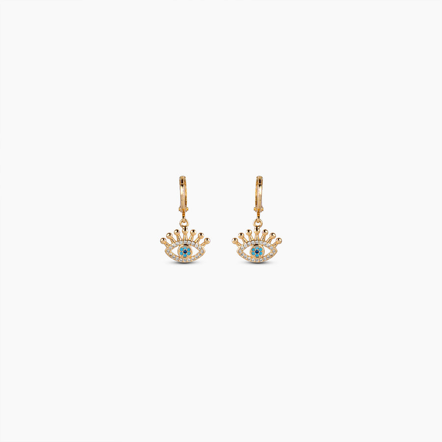 Studded Evil Eye Hoop Earrings