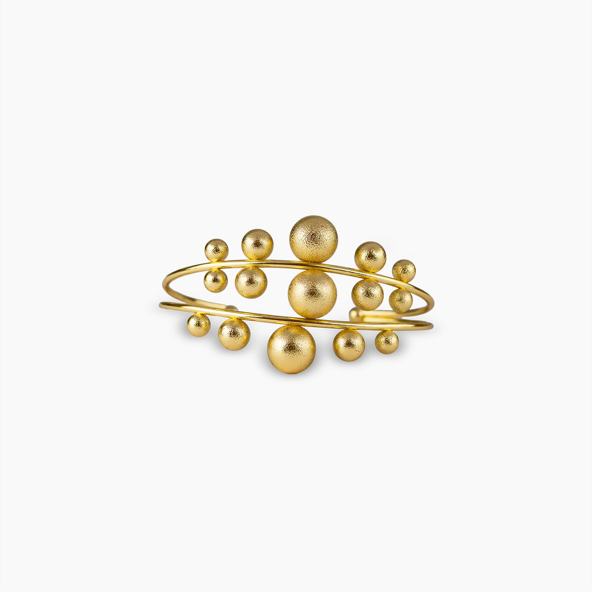 Gold Sphere Open Cuff