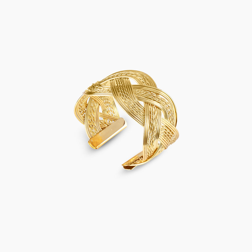 Gold Woven Lattice Cuff