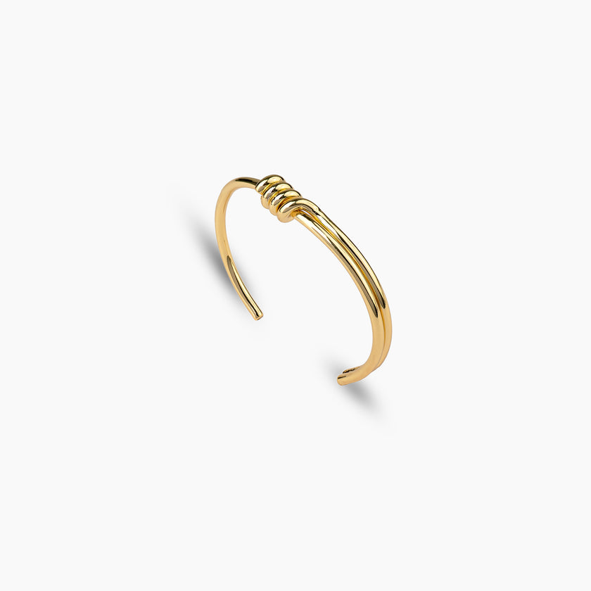 Gold Wrapped Knot Cuff Bracelet