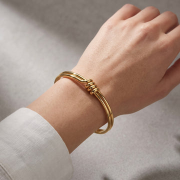 Gold Wrapped Knot Cuff Bracelet