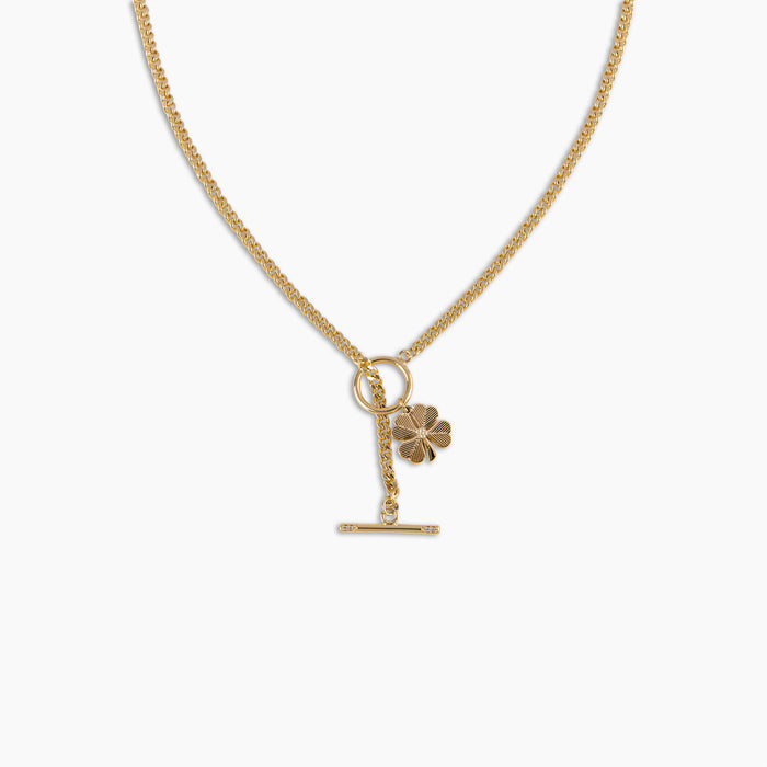Gold Clover Toggle Necklace