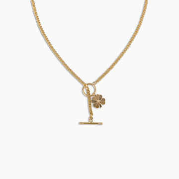 Gold Clover Toggle Necklace