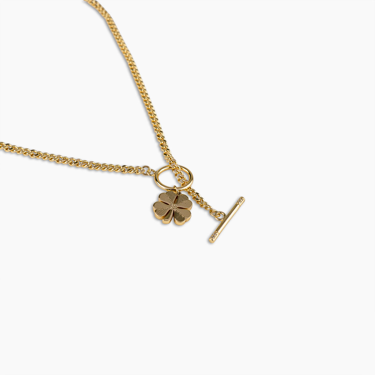 Gold Clover Toggle Necklace