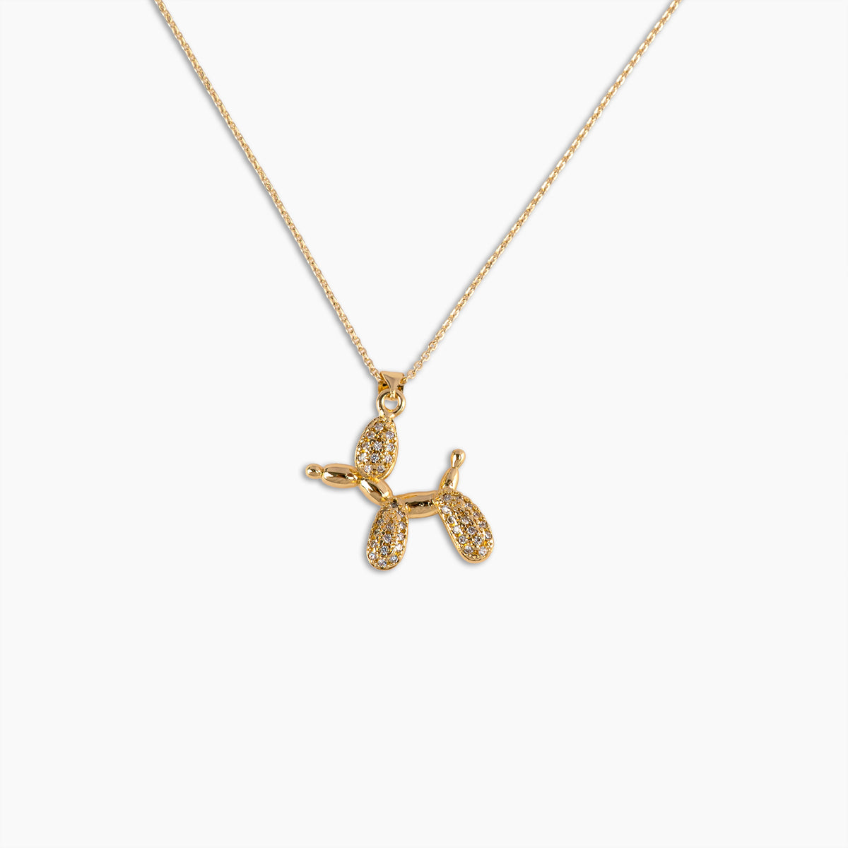 Pavé Balloon Dog Necklace