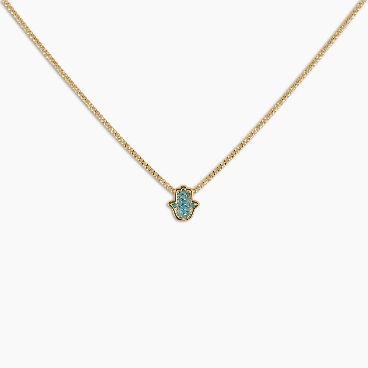 Turquoise Hamsa Pendant Necklace