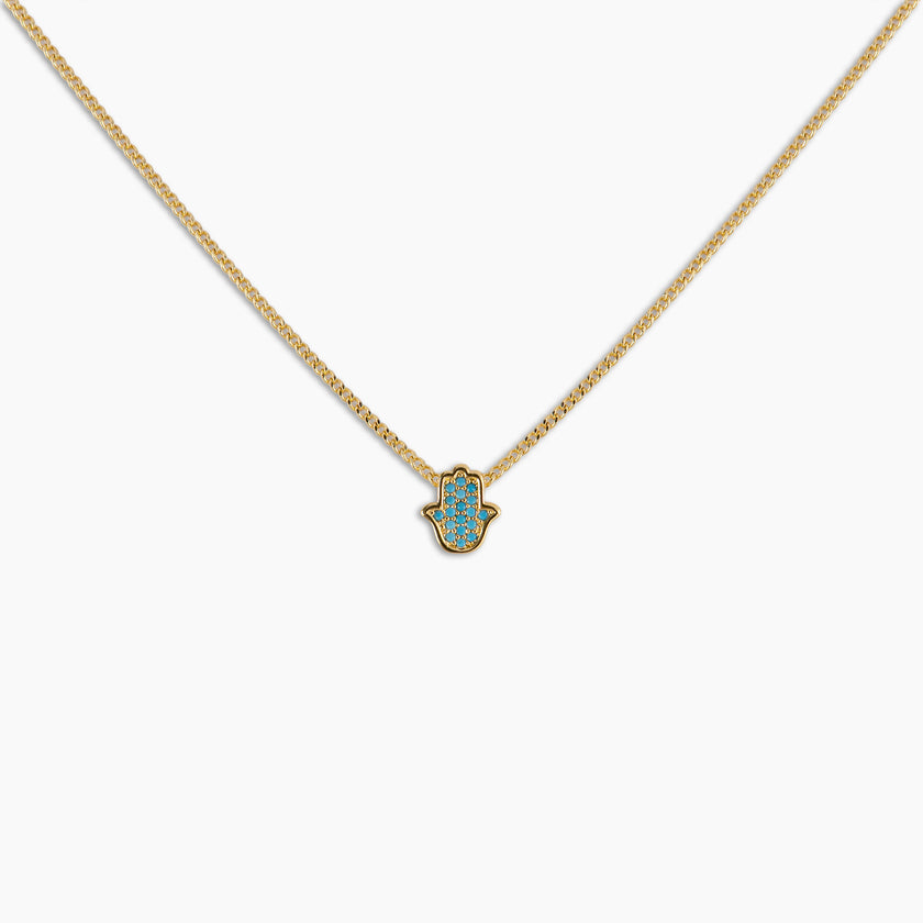 Turquoise Hamsa Pendant Necklace