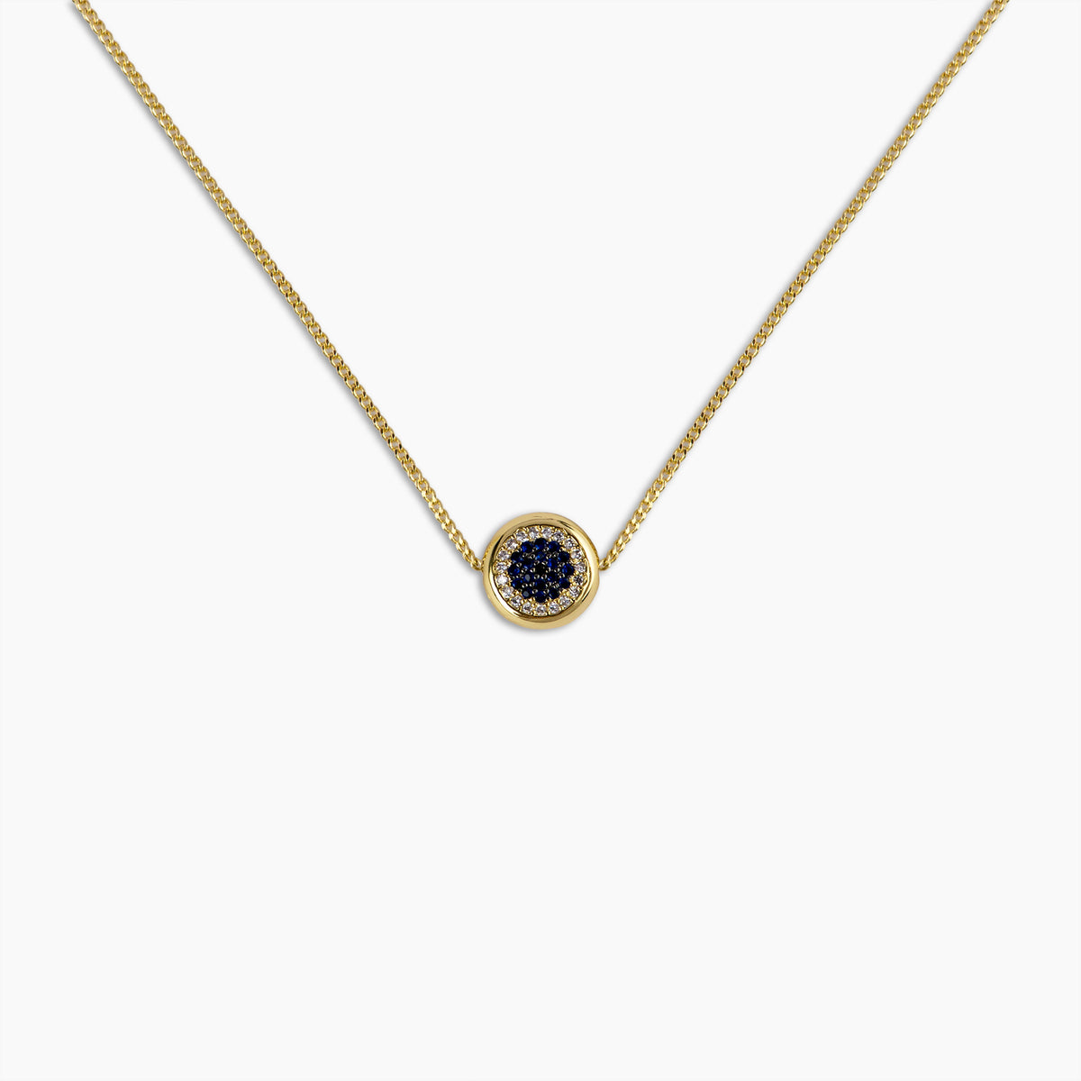 Sapphire Evil Eye Pendant Necklace