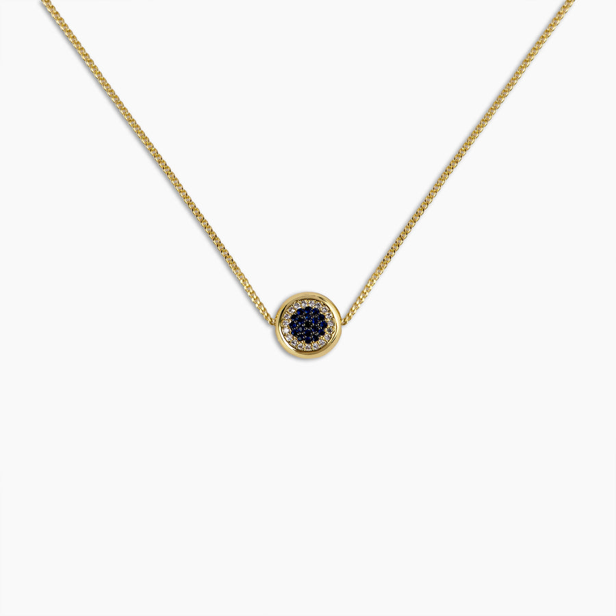 Sapphire Evil Eye Pendant Necklace