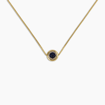Sapphire Evil Eye Pendant Necklace