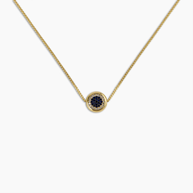 Sapphire Evil Eye Pendant Necklace