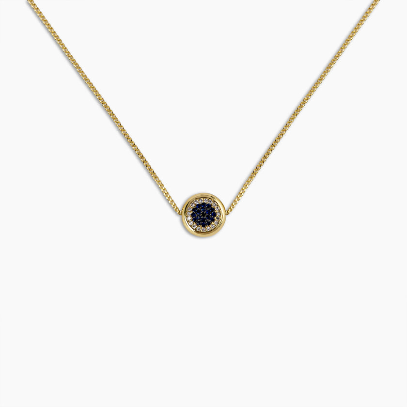Sapphire Evil Eye Pendant Necklace