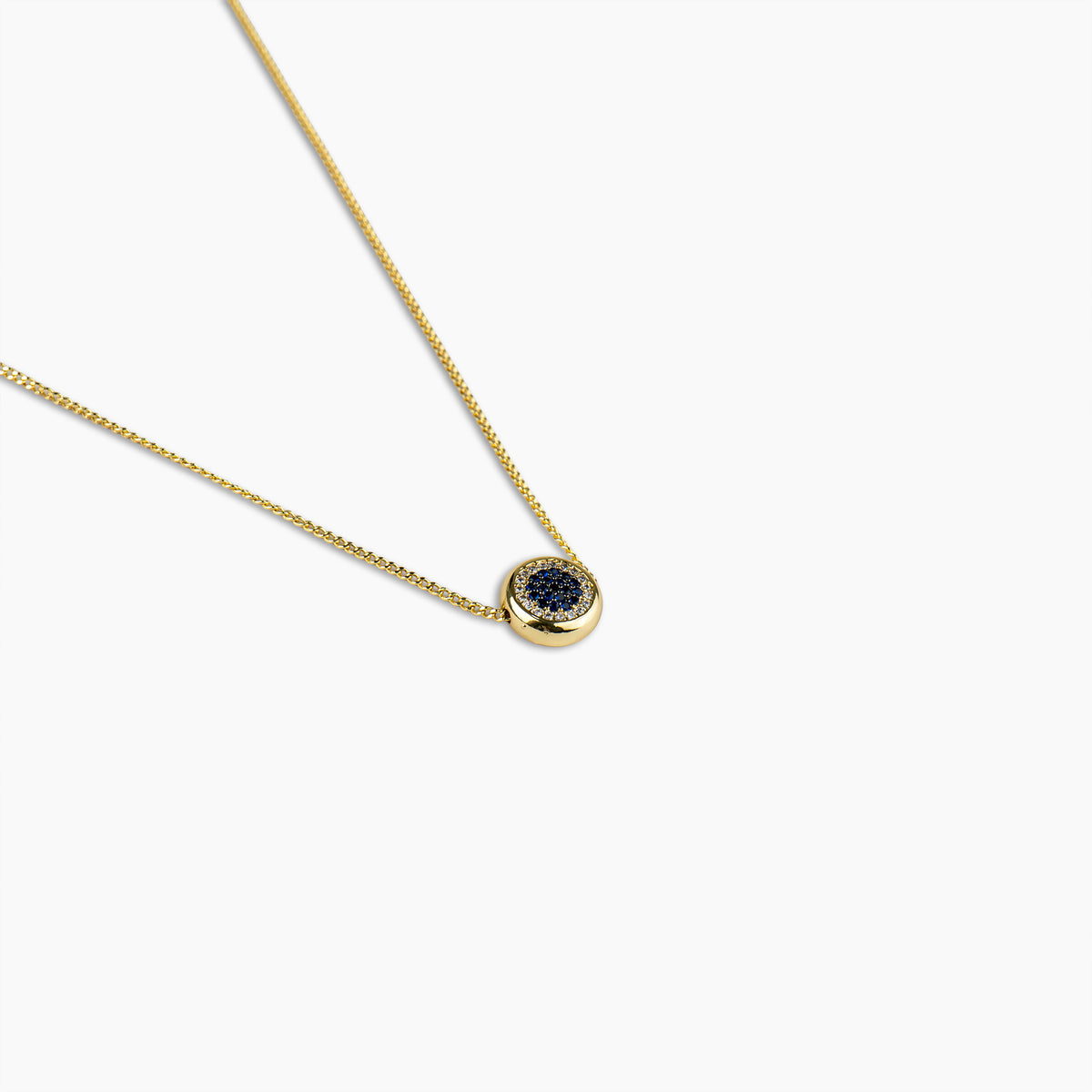 Sapphire Evil Eye Pendant Necklace