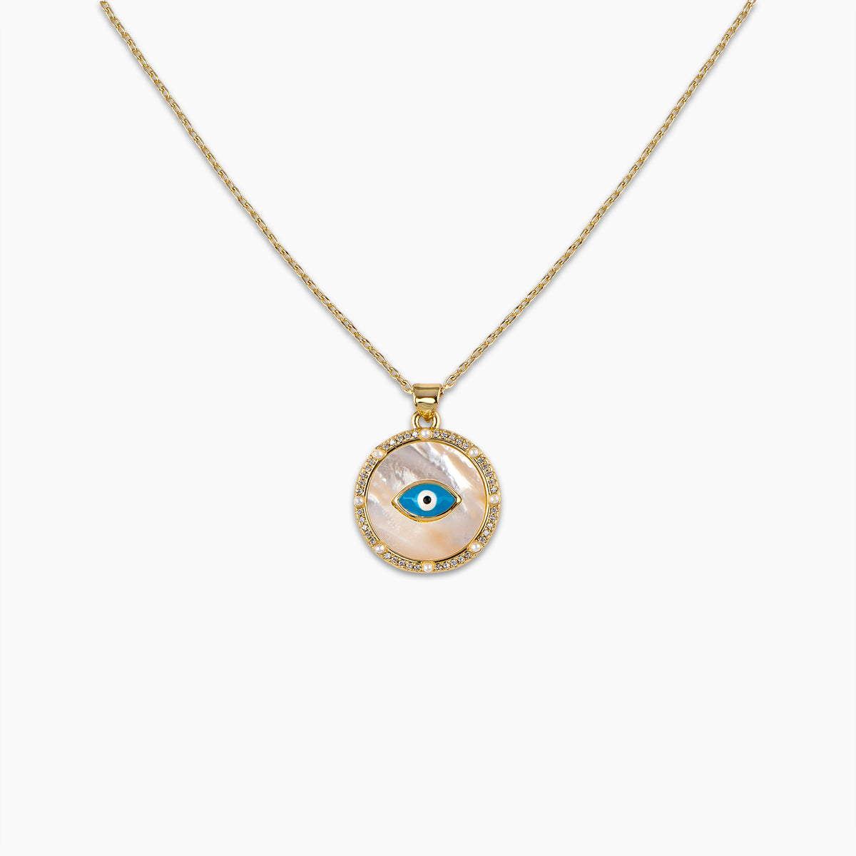 Mother of Pearl Evil Eye Necklace