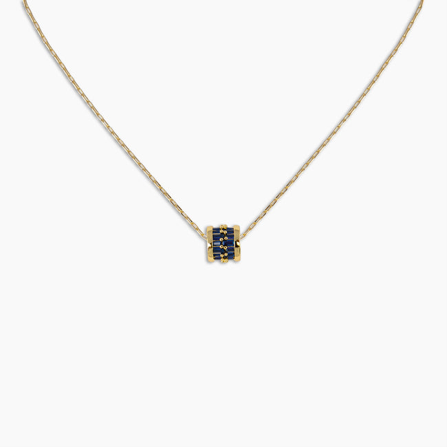Sapphire Baguette Barrel Necklace