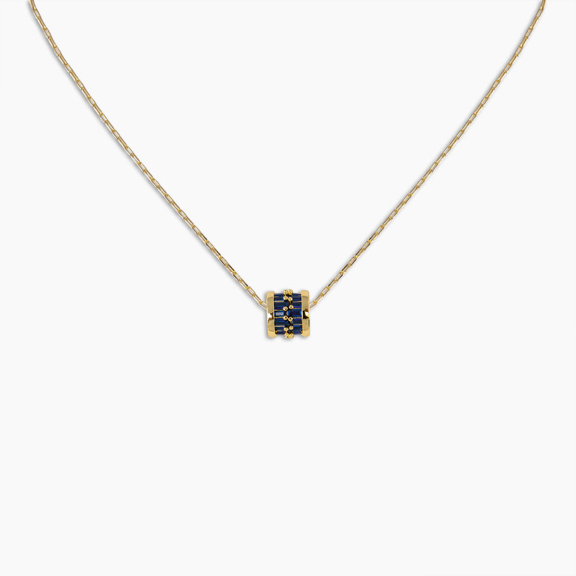 Sapphire Baguette Barrel Necklace