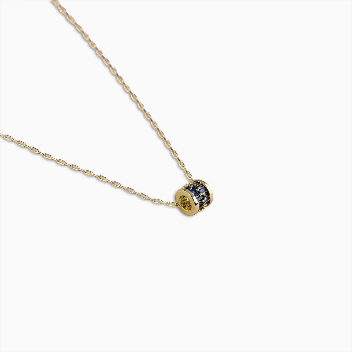 Sapphire Baguette Barrel Necklace