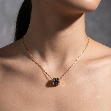 Sapphire Baguette Barrel Necklace