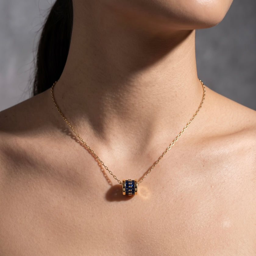 Sapphire Baguette Barrel Necklace