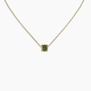 Green Baguette Barrel Necklace