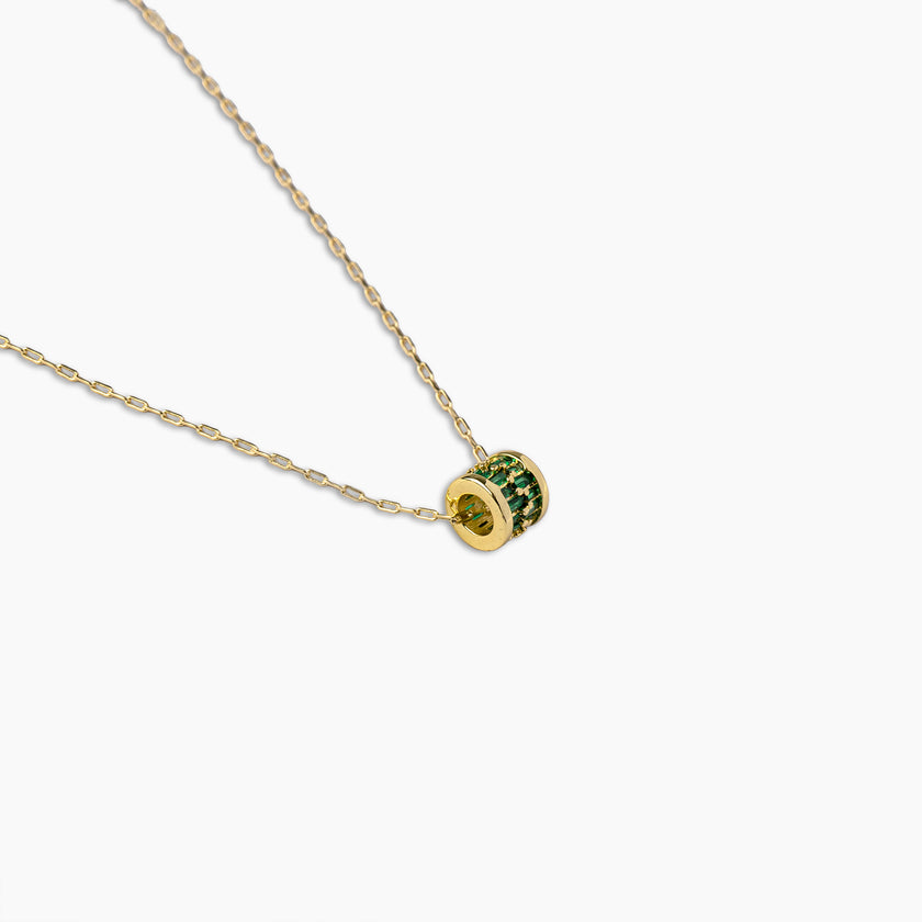 Green Baguette Barrel Necklace